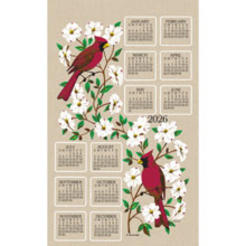 2026  Calendar Towel (3550) Dogwood & Cardinal  (Shipping in June) 