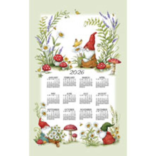 2026 Calendar Towel (3562) Garden Gnomes  (Shipping in June)