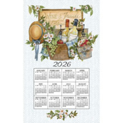 2026 Calendar Towel (3566) Wine Basket (Shipping in June)