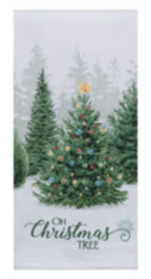 Kay Dee (H6483) Evergreen Forever Christmas Tree Dual Purpose Terry Towel