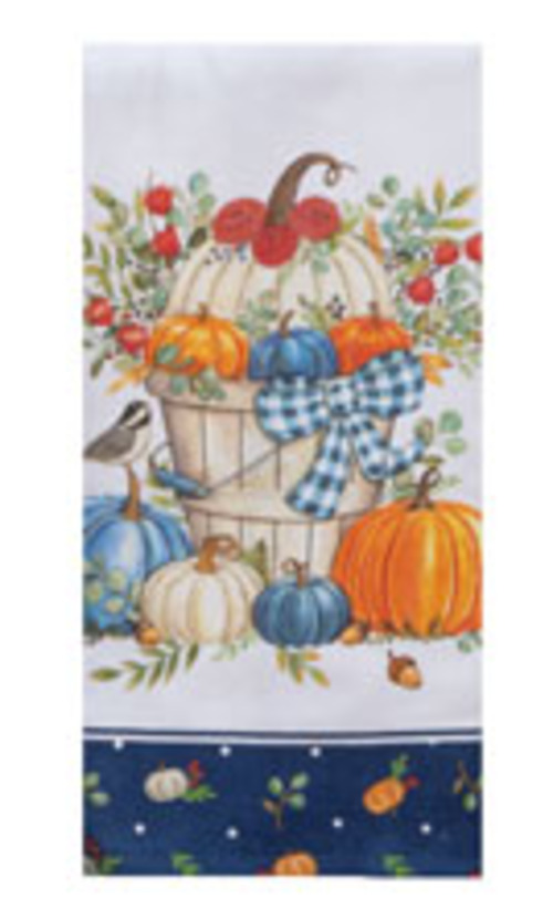 Kay Dee (H6740) Harvest Wishes Pumpkins Dual Purpose Terry Towel