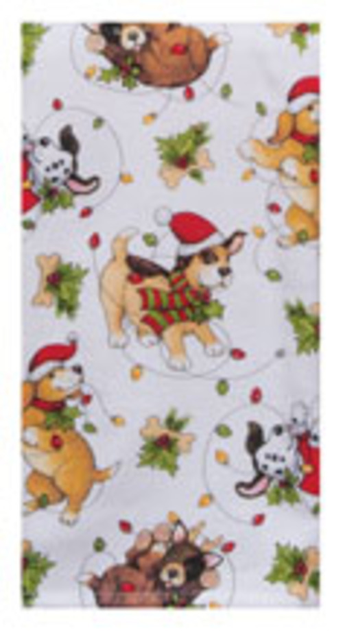 Kay Dee (H6753) Bowie Wowie Christmas Puppy Toss Dual Purpose Terry Towel