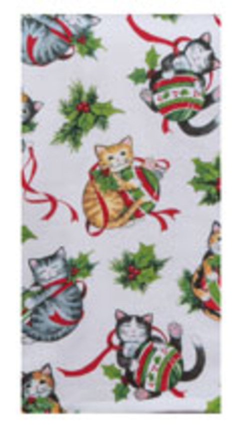 Kay Dee (H7003) Meowy Christmas Toss Dual Purpose Terry Towel