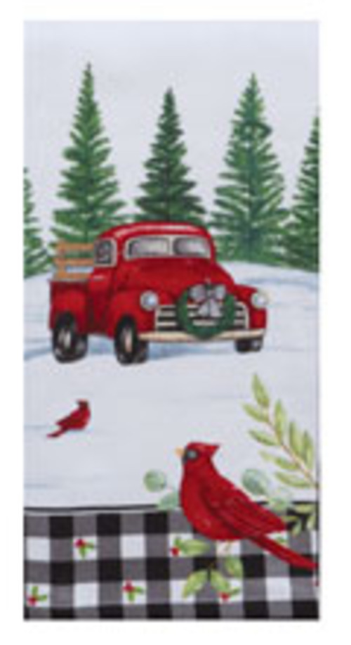 Kay Dee (H7103) Winter Cardinal Truck Dual Purpose Terry Towel