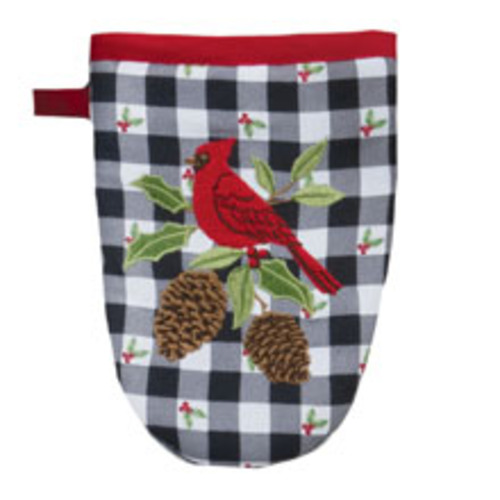 Kay Dee (H7105) Winter Cardinal Embroidered Grabber Mitt