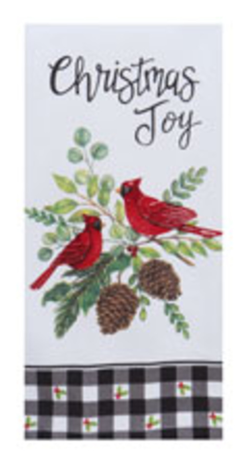 Kay Dee (H7107_ Winter Cardinal Christmas Joy Dual Purpose Terry Towel