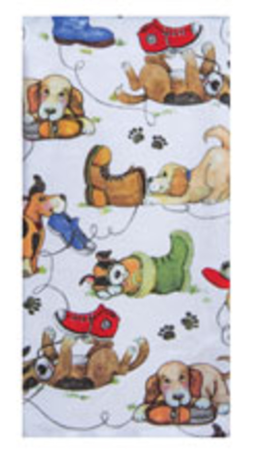 Kay Dee (R8249) Playful Puppies Shoes Dual Purpose Terry Towel