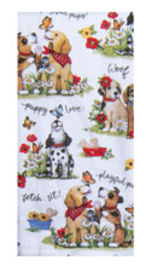 Kay Dee (R8256) Playful Puppies Toss Dual Purpose Terry Towel