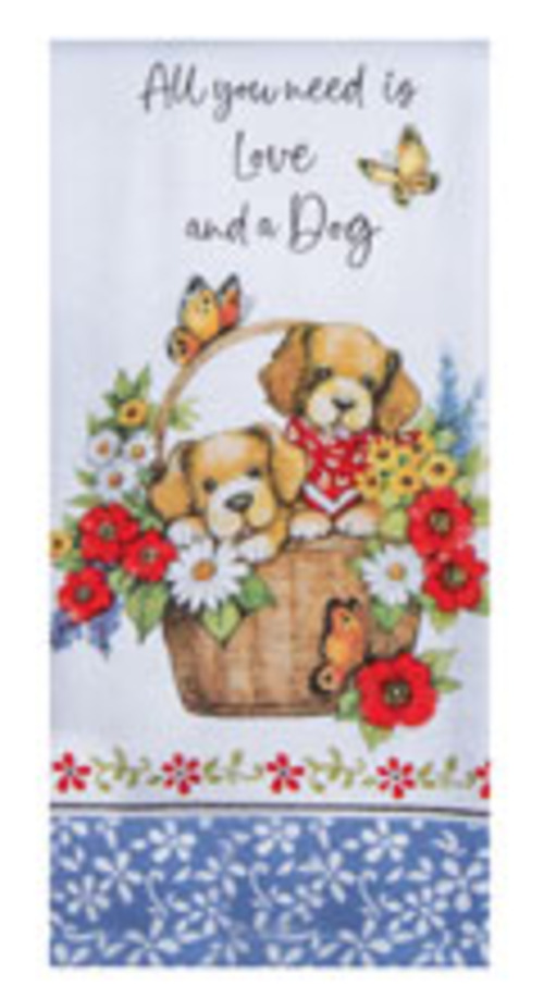 Kay Dee (R8257) Playful Puppies Love a Dog Dual Purpose Terry Towel