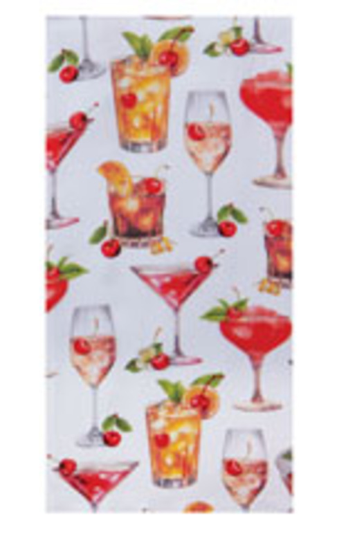 Kay Dee (R8369) Sweet Cherry Cocktails Dual Purpose Terry Towel